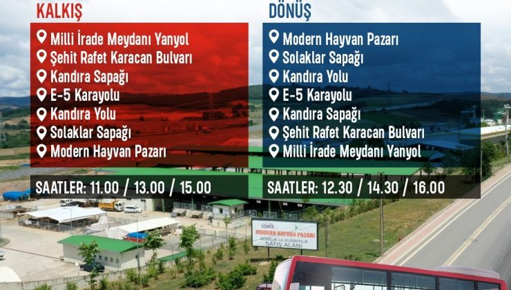 Modern Hayvan Pazarı’na ücretsiz ring servisi   3 Haziran’da başlıyor
