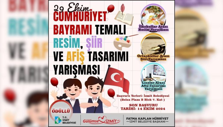 İzmit Belediyesinden Cumhuriyet Bayramı temalı ödüllü yarışmalar