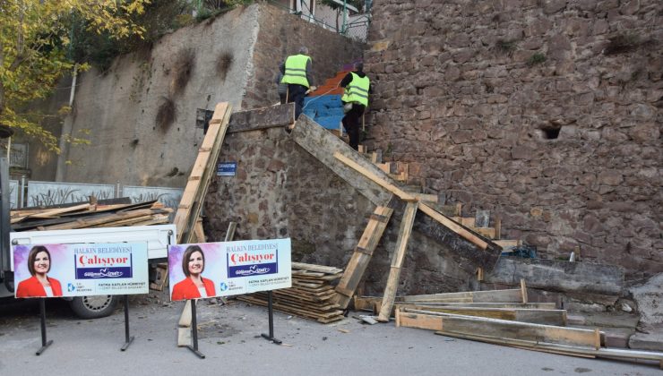 İzmit Belediyesinden Cedit’e yeni beton merdiven