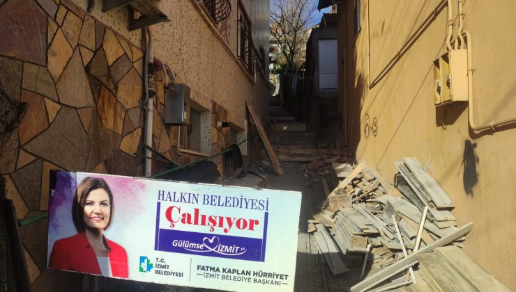 İzmit Belediyesi Fatih Mahallesinde merdivenleri yeniledi