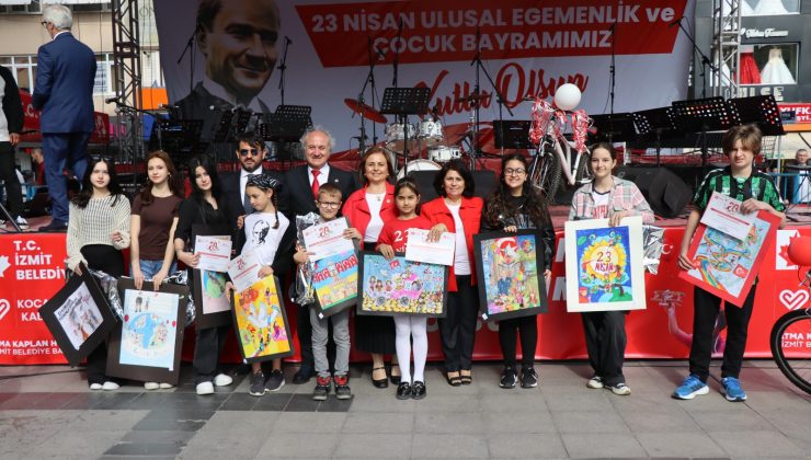 İzmit Belediyesinin 23 Nisan’a özel düzenlediği yarışmada dereceye girenler ödüllerini aldı
