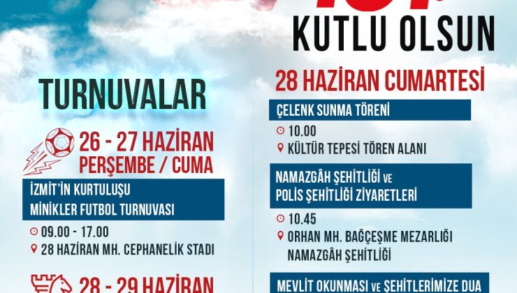 Kurtuluşun 104. Yılında İzmit’te anlamlı program
