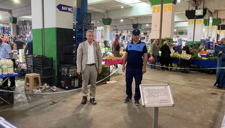 Vatandaşa kötü muamelede bulunan pazarcıya 1 hafta tezgâh men cezası