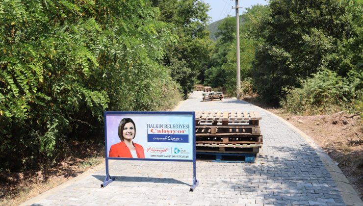 İzmit Belediyesinden Ortaburun Mahallesine yeni parke yol