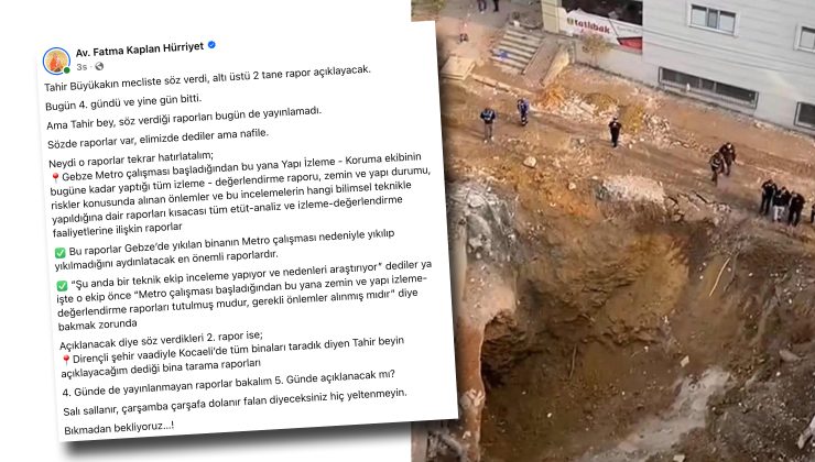 Fatma Başkan çağrısını yineledi: 4 gün geçti, raporlar hala yok!