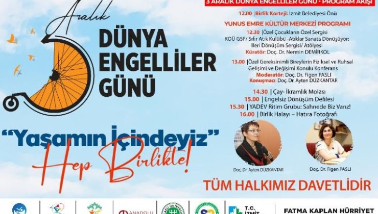 İzmit’te 3 Aralık için anlamlı buluşma: Hep birlikte yaşamın içindeyiz