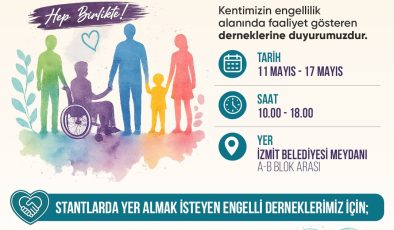 Engelliler Haftası’nda dernekler İzmit Belediye Meydanı’nda buluşacak