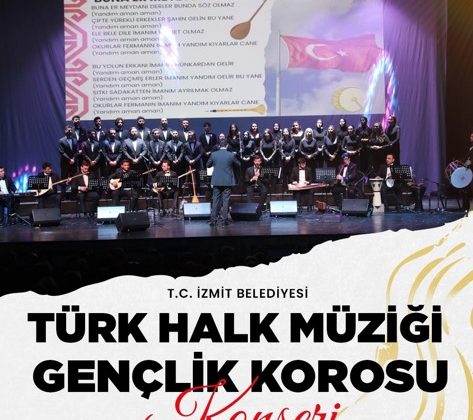 İzmit Belediyesi Türk Halk Müziği Gençlik Korosu sahneye çıkıyor